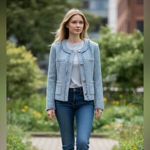 Light Blue Tweed Blazer, by LOFT like new